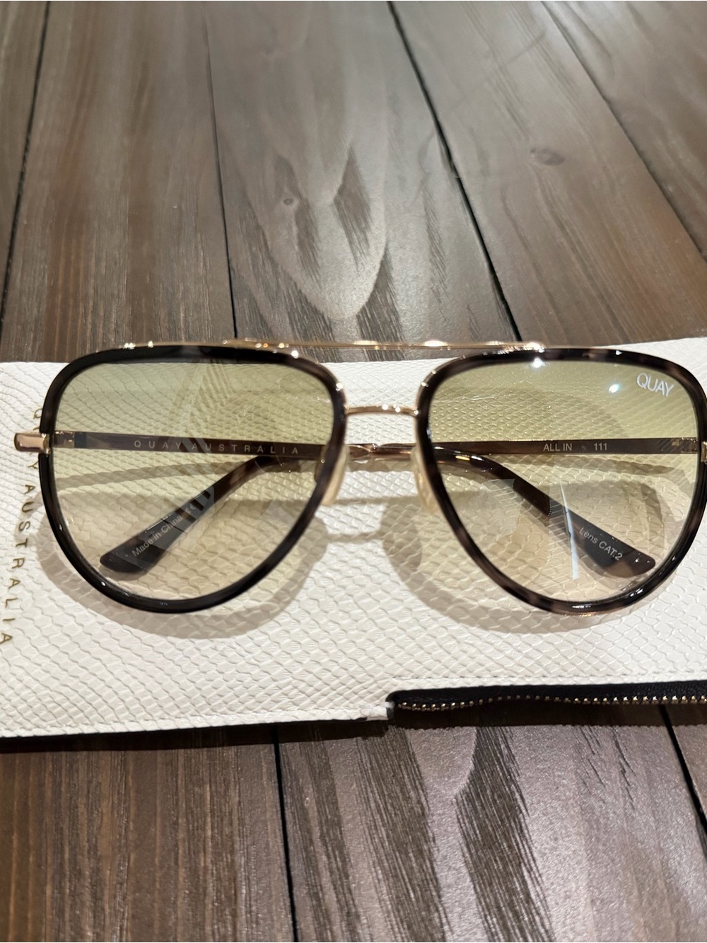 Quay Australia Aviator Sunglasses in Brown and Gold